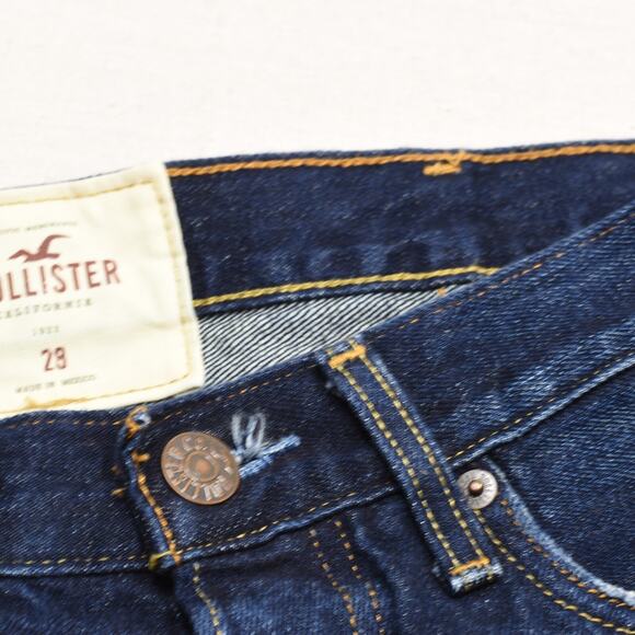 NEW Hollister Men's Bermuda Denim Shorts Solid Cotton Blue Size 28 Button Fly - Picture 7 of 8